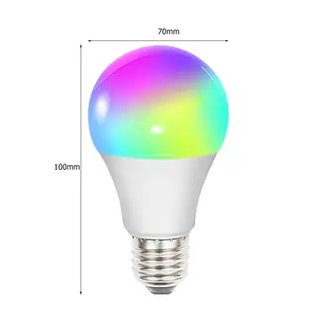 E27 85-265V Smart LED WiFi Lemputes, RGB 
