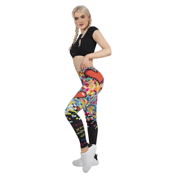 Moterų Legging Pikselių Meilės Spausdinimo Leggins Slim Didelio Elastingumo Legins Populiarus Fitneso Moterų Antblauzdžiai Kelnės
