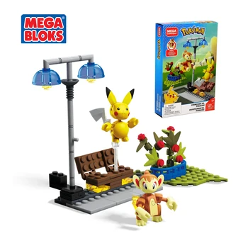 MEGA BLOKAIS Pokemon Serijos Blokai Mažai Liepsna Beždžionė ir Pikachu Konfrontacijos Rinkinys Vaikams, Žaislai, Kalėdų Dovana GCN12