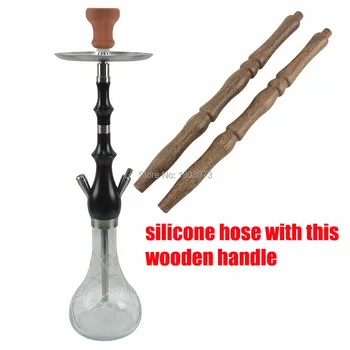 Woyu aukštos kokybės storio stiklo chicha narguile priedai medinė rankena vienas vamzdis rudos medinės rūkyti kaljanas medienos shisha