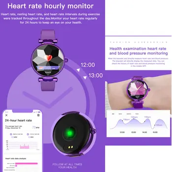 2019 B80 Moterų Smart Žiūrėti reloj inteligente Širdies ritmo Monitorius Fitness Tracker Lady Smartwatch 