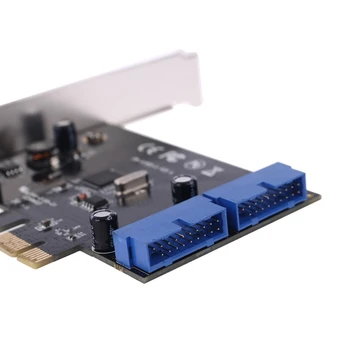 VL805 Chipset PCI Express Dual 20pin USB 3.0 Valdiklio plokštė PCI-e prie Vyrų Prievado Adapteris Plėtros Kortelę