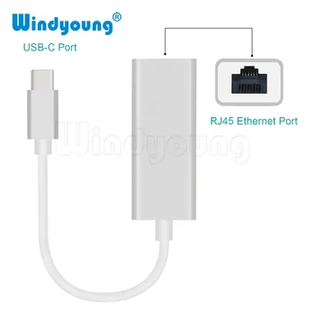 Windyoung USBC Ethernet Adapteris 10/100Mbps C Tipo RJ45 Lan Adapteris USB-C Tipo-C Tinklo plokštė USB, Ethernet 