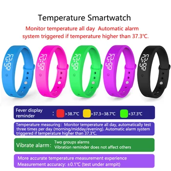 Kūno Temperatūra Smart Žiūrėti Protingas Temperatūros Matavimo Žadintuvas Priminimas Smart Apyrankė Vyrams, Moterims, Naujausias