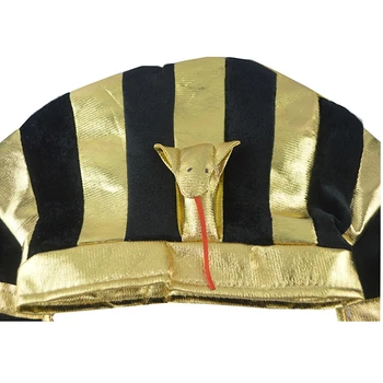 Naujovė Juokinga Golden Black Egipto Karalius Faraonas Skrybėlę Gyvatės Galva Derliaus Išgalvotas Bžūp Suknelė Šalis Cosplay Vaidmuo Žaisti Rekvizitai