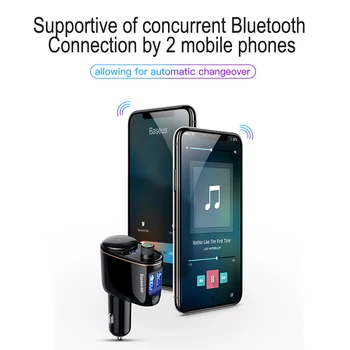 Baseus Automobilinis Įkroviklis, Bluetooth, FM Siųstuvas Car Kit 5V 3.4 Dual USB Automobilinis Įkroviklis MP3 Garso Grotuvas, Mobiliojo Telefono Greito Įkrovimo