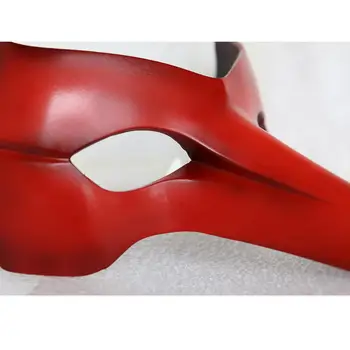 Persona 5 goro akechi pvc varna kaukė, kostiumas aksesuaras helovinas šalis kaukė, rankų darbo raudonojo paukščio snapas kaukė goro akechi akiniai Rekvizitai