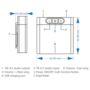 2-in-1 BT 5.0 Garso Imtuvas, Siųstuvas Wireless Stereo Audio Adapteris Namų kino Sistema