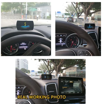 3 Colių Automobilių Hud GPS OBD2 Ekranas, Projektorius Ant priekinio Stiklo Hud Automobilių Ekranas Ekrano GPS Spidometro Greičio Įspėjimo Head Up Display