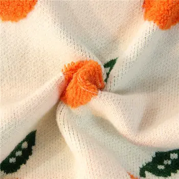 EBAIHUI Orange Spausdinti Moterų, O Kaklo Megztinis 2021 M. Rudenį, Žiemą Šilta Puloveriai Viršuje Minkštas Moterų Megztinis Trikotažas Komplektus Traukti