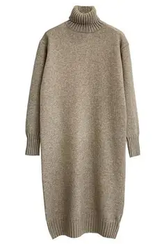 WHCW CGDSR megztinis suknelė moterims šiltas ruduo pollover atsitiktinis kieta moteris megztinis sukneles storas megztas 2020 naujas žiemos korėjos stiliaus
