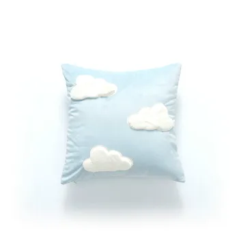 DUNXDECO Pagalvėlė Padengti Dekoratyvinės Pagalvės užvalkalą Cojines Prašmatnus 3D Blue Velvet Cloud Coussin Vaikas Mergina, Kambaryje Sofa-lova, Kėdės Apdaila