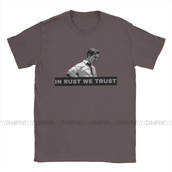 Vyriški True Detektyvas Rūdžių - In Rust We Trust Marškinėliai Cohle Mcconaughey TV Serialas Viršūnes Derliaus Tees Naują Atvykimo T-Shirt