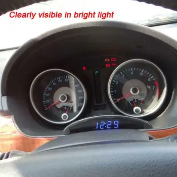 12V 3in1 Interjero Automobilių Apdailos Elektroninių Skaitiklių Kalendorius Skaitmeninis LED Signalizacijos, Automobilių Elektroninis Laikrodis Žiūrėti
