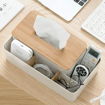 Paprasta-Japonų stiliaus darbastalio nuimamas saugojimo dėžutė mobiliojo telefono nuotolinio valdymo makiažo šepetėlių laikiklį organizatorius WJ103011