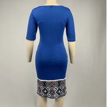 2020 metų vasaros mados moterų, o-kaklo spausdinimo plius dydis kelio ilgio suknelė S-5XL