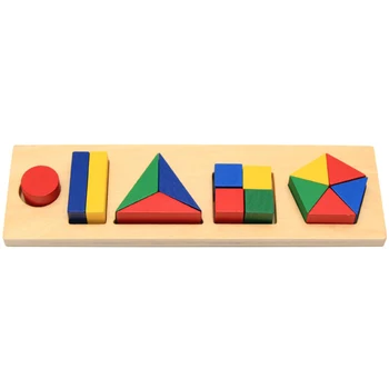 Žaislai Montessori Medžiagų Jutimo Žaislas Medinis, Spalvingas Geometrines Montavimas Formos Blokai, Plokštės Švietimo Vaikščioti Kūdikis