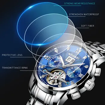 WISHDIT 2021 vyriški Žiūrėti Top Brand Prabangus Automatinis Mechaninis laikrodis, vyriški Vandeniui Visus-plienas Verslo Žiūrėti Relogio Masculino