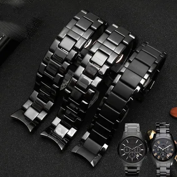 Aukštos kokybės watchband už AR1400 AR1410 AR1451 AR1452 keramikos vyrų ir moterų laikrodžių dirželiai juodas Mados apyrankė