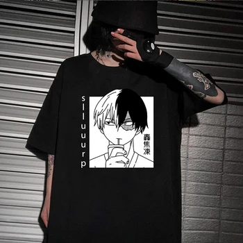 Harajuku T-Shirt Vyrai Anime T Shirt Mano Herojus Akademinės Bendruomenės Shoto Todoroki Anime Viršūnes Tees