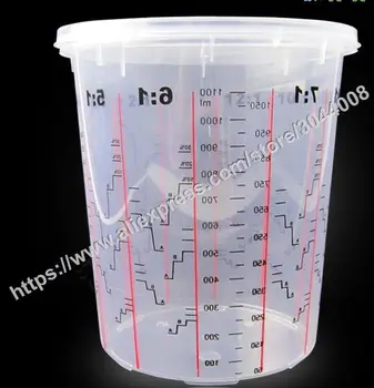 5X Dažų Paruošimo Rinkinys su dangteliais -PP sunku skaidraus plastiko melodija dažų puodelis su dangteliu masto spausdinimo Maišymo Puodeliai