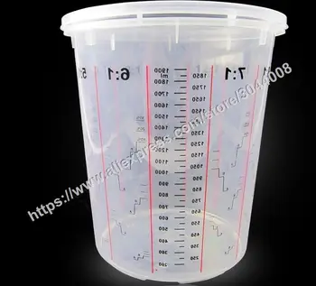 5X Dažų Paruošimo Rinkinys su dangteliais -PP sunku skaidraus plastiko melodija dažų puodelis su dangteliu masto spausdinimo Maišymo Puodeliai