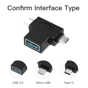 Paj C Tipo USB Adapteris USB 3.0 OTG Adapterio Kabelis 2 in 1 