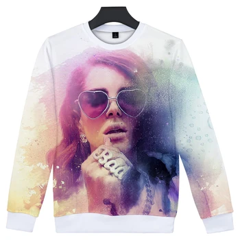 3D Lana Del Rey Atsitiktinis Marškinėlius Spausdinti ilgomis Rankovėmis, Minkšta Apvali Apykaklė Palaidinės Kpop Drabužiai Plius Dydis