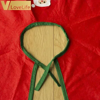 1x Išsiuvinėti Santa Raudonas Medis Sijonas Žalia Pusėje Snaigės Kalėdų Medžio 36