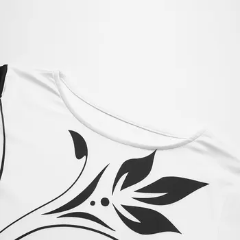 5XL Plius Dydis marškinėliai Moterims Topai Kontrastas Gėlių Dryžuotas Spausdinti Nereguliarus 3/4 Ilgio Rankovėmis marškinėlius Negabaritinių Tunikas moterų T Shirts