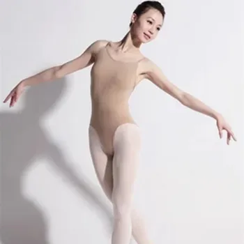 Suaugusių Seksualus Vientisas Camisole Odos Spalvos Gimnastikos Triko Lady Spandex Baleto Scenos Kostiumai Baleto Leotard Moterims