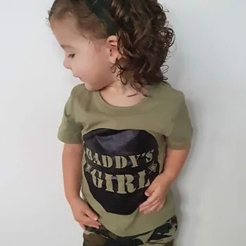 2018 m. Vasaros Naujagimiui Mergaičių Drabužiai Nustatyti Daddy ' s Girl Topai Marškinėliai+Kelnės Mielas Apranga Nustatyti Atsitiktinis Mados Kūdikis Berniuko kostiumas