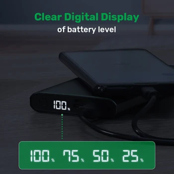 TOPK Galia Banko 10000mAh Nešiojamas Įkroviklis LED Išorės Baterija PowerBank PD dvipusis Greito Įkrovimo PoverBank 