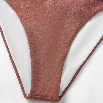 Blizgučiai Pynimas Bikini Push Up maudymosi kostiumėlį Seksualių Moterų Bikini Rinkiniai, 2021 M. Brazilijos Maudymosi Kostiumą Bandeau Paplūdimio Drabužiai MOTERIŠKI maudymosi Kostiumėliai