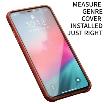 QIALINO natūralios Odos Slim Telefono dėklas skirtas iPhone 11/12 Mini Mados Rankų darbo Anti-knock Back Cover for iPhone 11/12 Pro Max