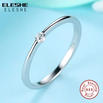 ELESHE 925 Sterlingas Sidabro Žiedas Amžinai Turas Širdies Kristalų CZ Piršto Žiedai, Moterų Dalyvavimas Vestuvių Pareiškimą Papuošalai