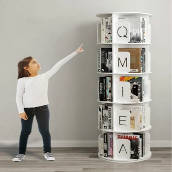Besisukantis stalas 360 laipsnių spinta lentyna namų paprasta nuotrauka knygų lentyna vaikų patenka į žemę