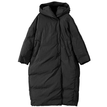 Moterų žiemos ilgos žemyn striukė, šiltas paltas moterų drabužių plius dydžio antis žemyn 90 parkas su gaubtu atsitiktinis viršutinių drabužių siuvimas