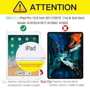 Smart Case For iPad Pro 12.9 2017/A1670 A1671 A1584 A1652 su Pieštukas Turėtojas Padengti tablet TPU dėklą ir+screen protector+stylus