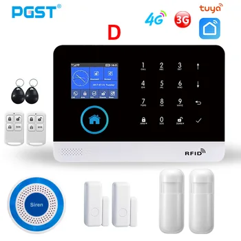 PGST PG103 4G 3G GSM apsaugos Sistemos, Namo Apsaugos Signalizacija su Saulės Belaidė Sirena Smart Home Rinkinys Tuya Smart Gyvenimo APP Kontrolės