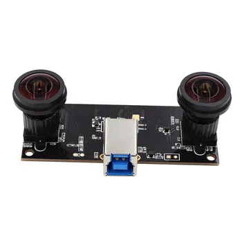 Veido Atpažinimo Fisheye 180 laipsnių Plataus Kampo Dvigubo Objektyvo USB3.0 Fotoaparato Modulio Sinchronizavimo 1.3 MP 960P uv-C 3D VR Stereo Kamera