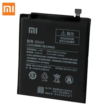 XiaoMi Originalią Bateriją BN41 Už xiaomi Redmi 4 Pastaba Redmi Note4pro Note4 4G+High-end konfigūracija Baterija 4100mAh