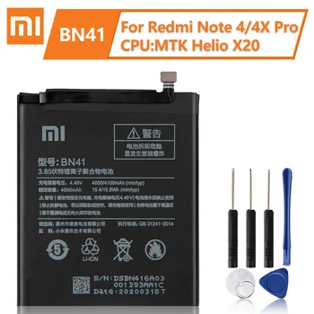 XiaoMi Originalią Bateriją BN41 Už xiaomi Redmi 4 Pastaba Redmi Note4pro Note4 4G+High-end konfigūracija Baterija 4100mAh