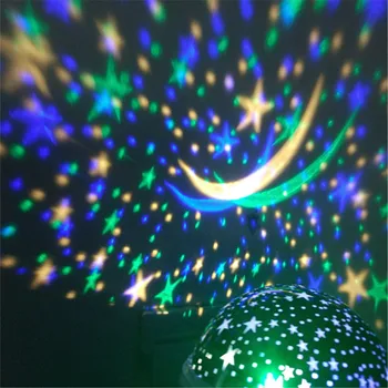 YIYANG Star Mėnulis Dangaus Sukimosi Naktį Šviesos Romantiška Projektoriaus Šviesos Projekcija su Aukštos Kokybės Vaikai Bedsides Led Star Mėnulio Lempos