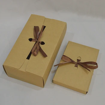 10vnt Popieriaus Giftbox Balta Juoda Kraft Užsakymą Pakuotės Dėžutė Su Kaspinu Dovanų Dėžutė Pakuotės Saldainiai Vestuvių Dovanų Dėžutėje Didelis