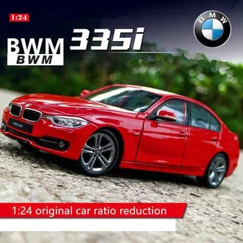 WELLY 1:24 BMW 335i baltos spalvos automobilių lieti automobilio modelis, modeliavimas, automobilių apdailos surinkimo dovana žaislas liejimo modelis berniukas