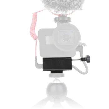 Vlog Mikrofoną Pritvirtinkite Aliuminio Lydinio Apsauginiai Atvejais Korpuso Rėmelis Būsto GoPro 7 6 5 Vlogging Mikrofono Adapteris, Laikiklis