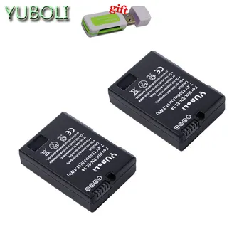 2x Iššifruota bateria EN-EL14 LT-EL14a ENEL14 LT EL14 EL14a Baterija Nikon D3100 D3200 D3300 D5100 D5200 D5300 P7000 P7700 P7800