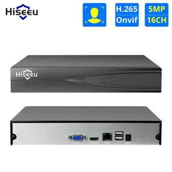 Hiseeu H. 265 HEVC 8CH 16CH VAIZDO NVR už 5MP/4MP/3MP/2MP, ONVIF 2.0 IP Kameros metalo tinklo vaizdo įrašymo P2P vaizdo sistema