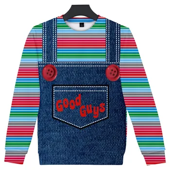 Naujas blogis Gera Vaikinai žaislas 3d hoodies vyrų/moterų helovinas Chucky 3D hoodie palaidinukė atsitiktinis Megztinis plius dydžio drabužius Striukė